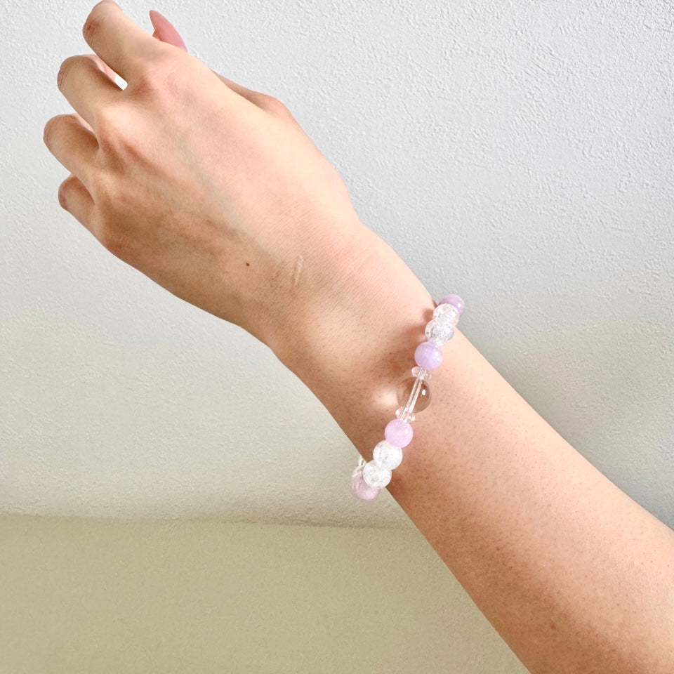 Kunzite × aqua crystal bracelet / クンツァイト×アクアクリスタル