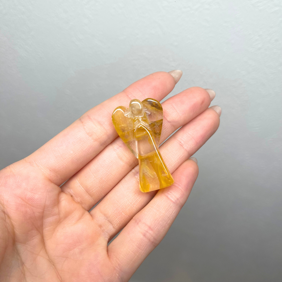 Petit limonite in quartz healing angel stone camel / リモナイトクリスタルヒーリングエンジェルストーン