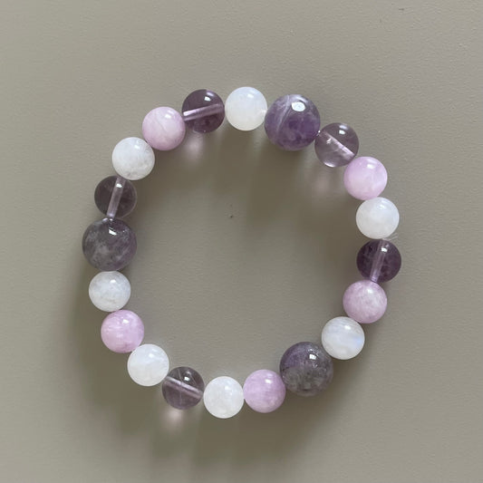 Purple Fluorite × Lavender Amethyst bracelet / パープルフローライト×ラベンダーアメジスト